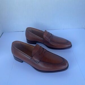 Jack Erwin ABE Cognac dress leather slip-on Penny Loafer Size 8 US